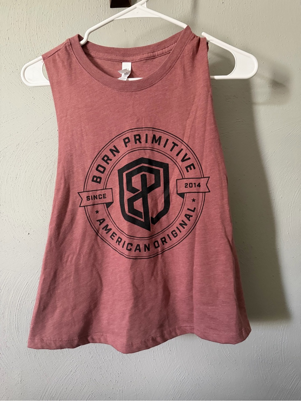 Born Primitive Women's Muscle Tee - Dusty Rose with Black Logo